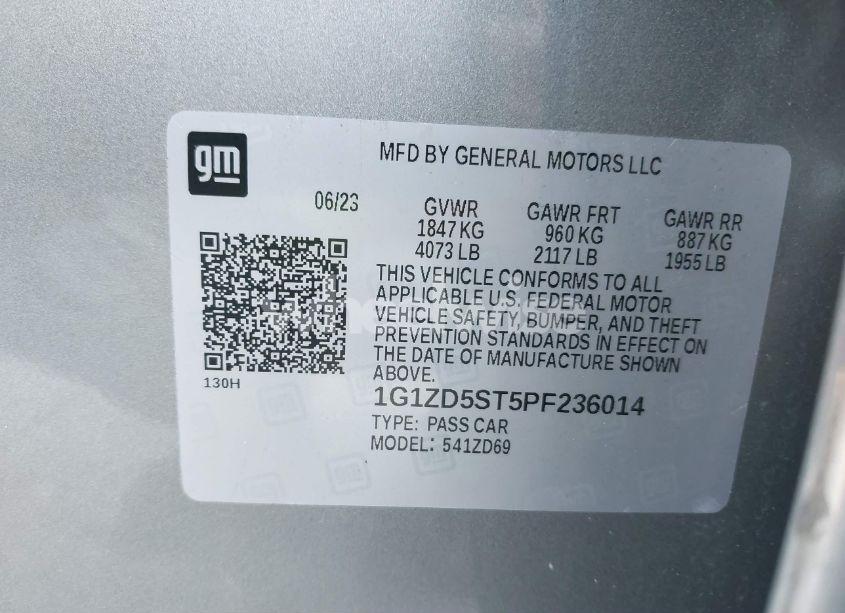 Photo 9 of 2023 Chevrolet Malibu FWD 1LT (VIN 1G1ZD5ST5PF236014)