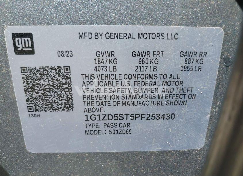 Photo 9 of 2023 Chevrolet Malibu FWD 1LT (VIN 1G1ZD5ST5PF253430)