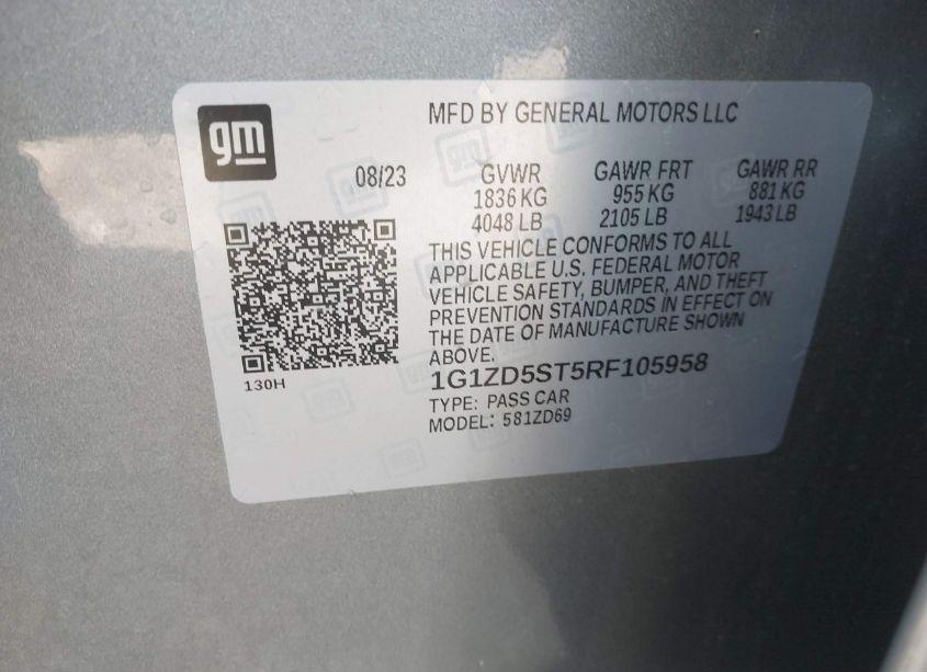 Photo 9 of 2024 Chevrolet Malibu FWD 1LT (VIN 1G1ZD5ST5RF105958)