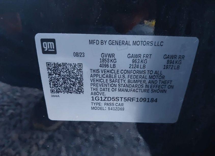 Photo 9 of 2024 Chevrolet Malibu FWD 1LT (VIN 1G1ZD5ST5RF109184)