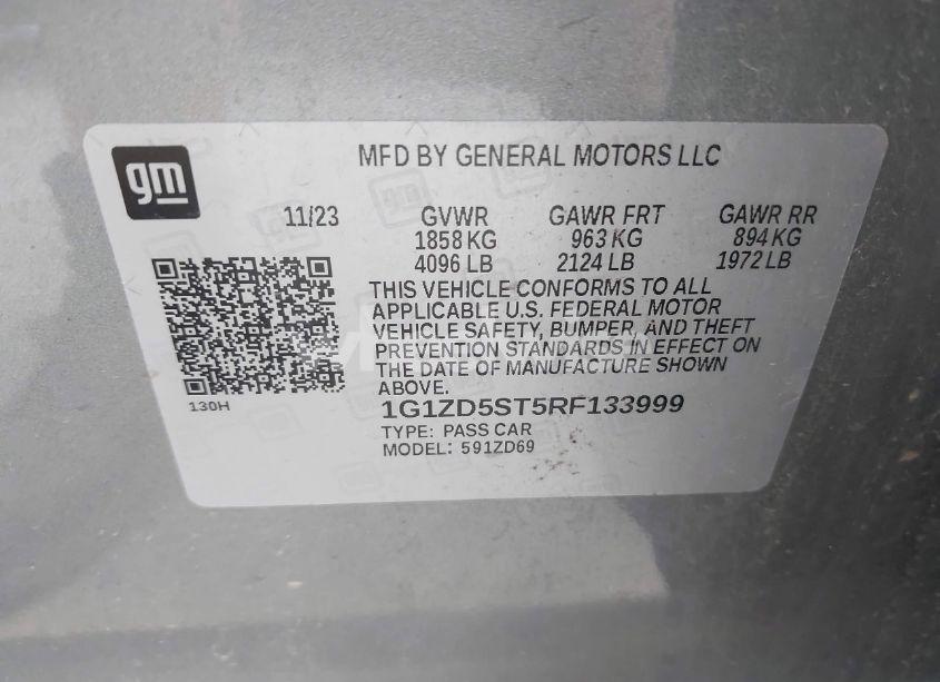 Photo 9 of 2024 Chevrolet Malibu FWD 1LT (VIN 1G1ZD5ST5RF133999)