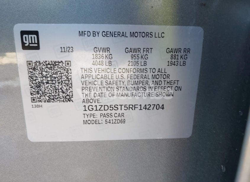 Photo 9 of 2024 Chevrolet Malibu FWD 1LT (VIN 1G1ZD5ST5RF142704)