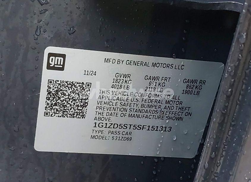 Photo 9 of 2025 Chevrolet Malibu FWD 1LT (VIN 1G1ZD5ST5SF151313)