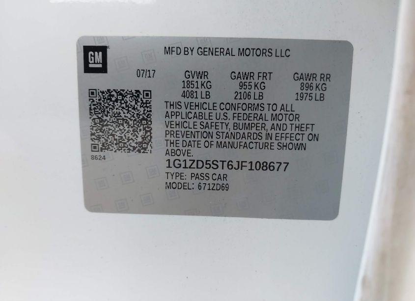 Photo 9 of 2018 Chevrolet Malibu LT (VIN 1G1ZD5ST6JF108677)