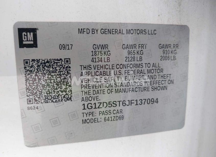 Photo 9 of 2018 Chevrolet Malibu LT (VIN 1G1ZD5ST6JF137094)