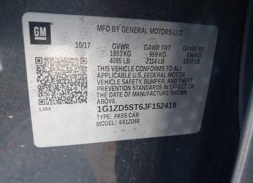 Photo 9 of 2018 Chevrolet Malibu LT (VIN 1G1ZD5ST6JF152419)