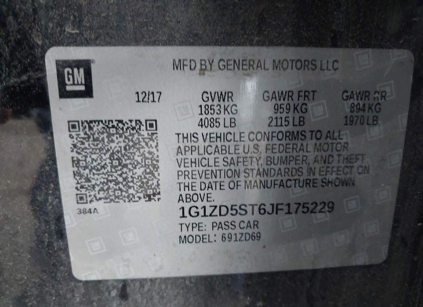 Photo 9 of 2018 Chevrolet Malibu LT (VIN 1G1ZD5ST6JF175229)