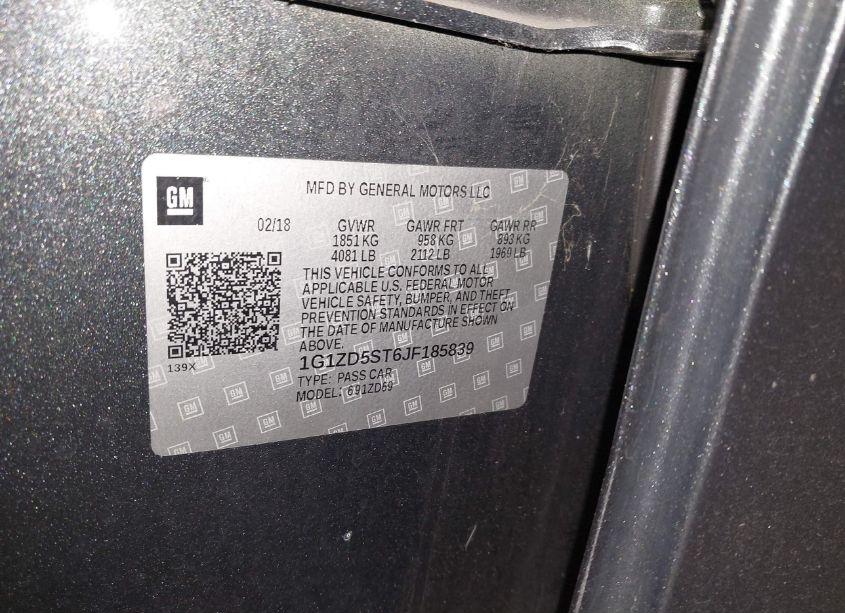 Photo 9 of 2018 Chevrolet Malibu LT (VIN 1G1ZD5ST6JF185839)