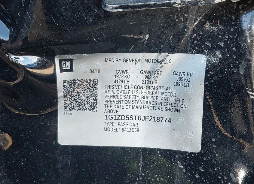 Photo 9 of 2018 Chevrolet Malibu LT (VIN 1G1ZD5ST6JF218774)