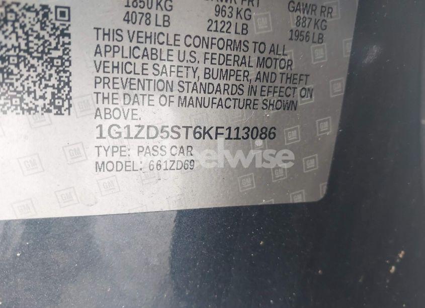 Photo 9 of 2019 Chevrolet Malibu LT (VIN 1G1ZD5ST6KF113086)