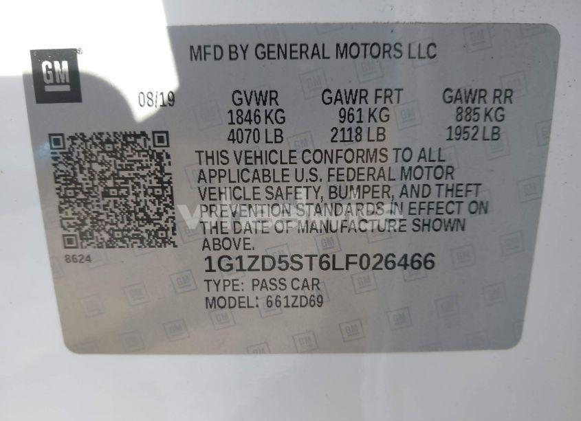 Photo 9 of 2020 Chevrolet Malibu FWD LT (VIN 1G1ZD5ST6LF026466)