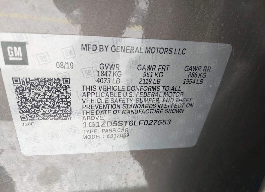 Photo 9 of 2020 Chevrolet Malibu FWD LT (VIN 1G1ZD5ST6LF027553)