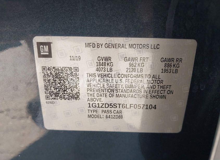 Photo 9 of 2020 Chevrolet Malibu FWD LT (VIN 1G1ZD5ST6LF057104)