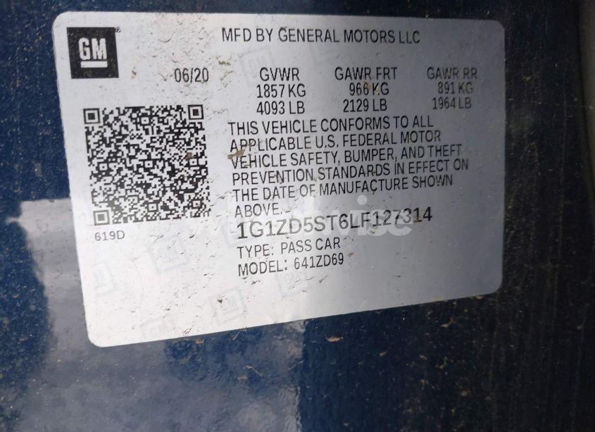 Photo 9 of 2020 Chevrolet Malibu FWD LT (VIN 1G1ZD5ST6LF127314)