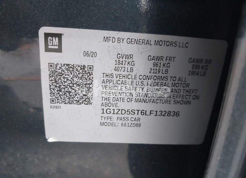 Photo 9 of 2020 Chevrolet Malibu FWD LT (VIN 1G1ZD5ST6LF132836)