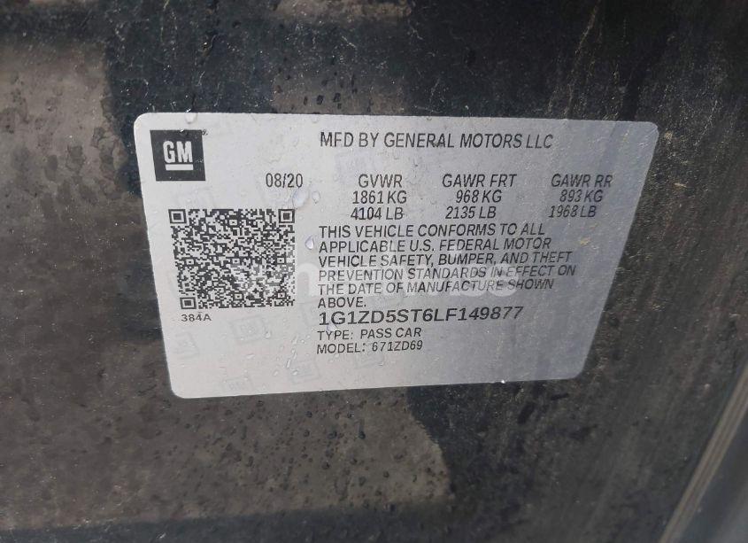 Photo 6 of 2020 Chevrolet Malibu FWD LT (VIN 1G1ZD5ST6LF149877)