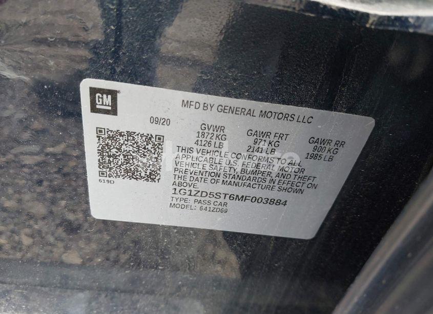 Photo 9 of 2021 Chevrolet Malibu FWD LT (VIN 1G1ZD5ST6MF003884)