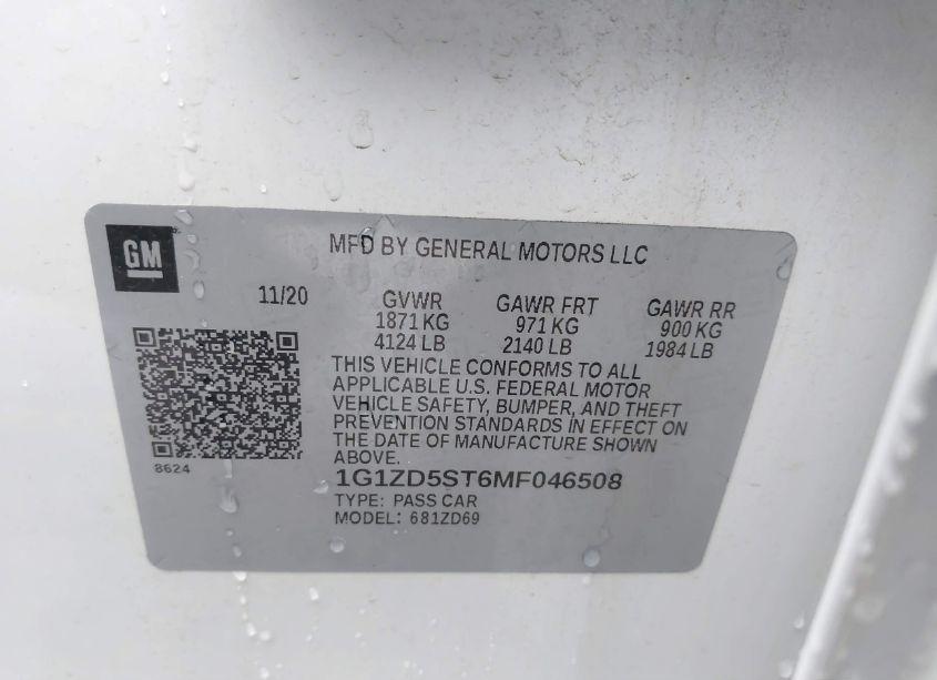 Photo 9 of 2021 Chevrolet Malibu FWD LT (VIN 1G1ZD5ST6MF046508)