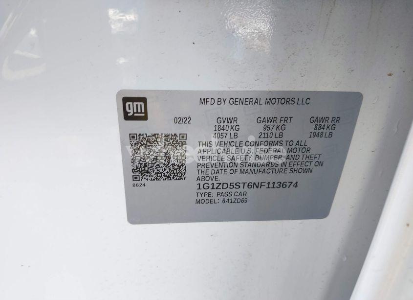 Photo 9 of 2022 Chevrolet Malibu FWD LT (VIN 1G1ZD5ST6NF113674)