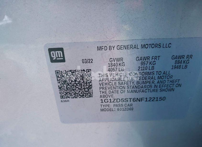 Photo 9 of 2022 Chevrolet Malibu FWD LT (VIN 1G1ZD5ST6NF122150)