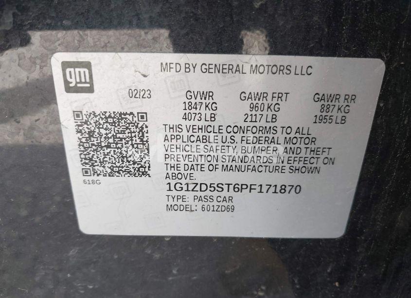 Photo 9 of 2023 Chevrolet Malibu FWD 1LT (VIN 1G1ZD5ST6PF171870)