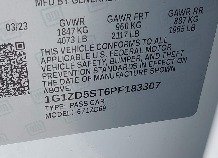 Photo 9 of 2023 Chevrolet Malibu FWD 1LT (VIN 1G1ZD5ST6PF183307)