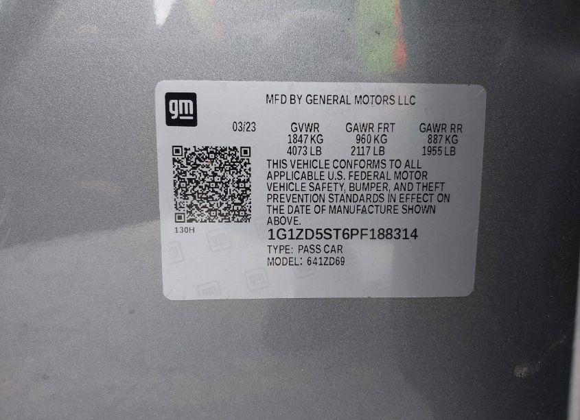Photo 9 of 2023 Chevrolet Malibu FWD 1LT (VIN 1G1ZD5ST6PF188314)
