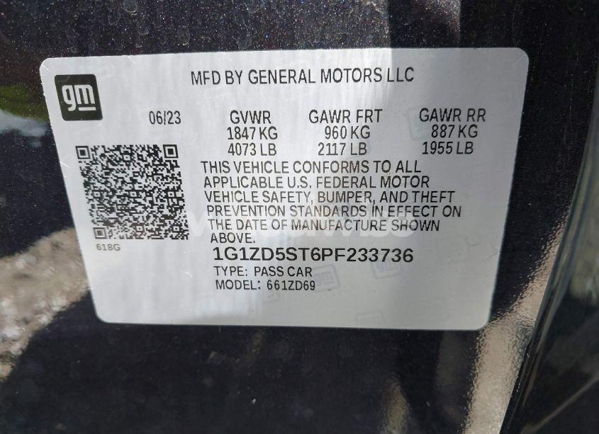 Photo 9 of 2023 Chevrolet Malibu FWD 1LT (VIN 1G1ZD5ST6PF233736)