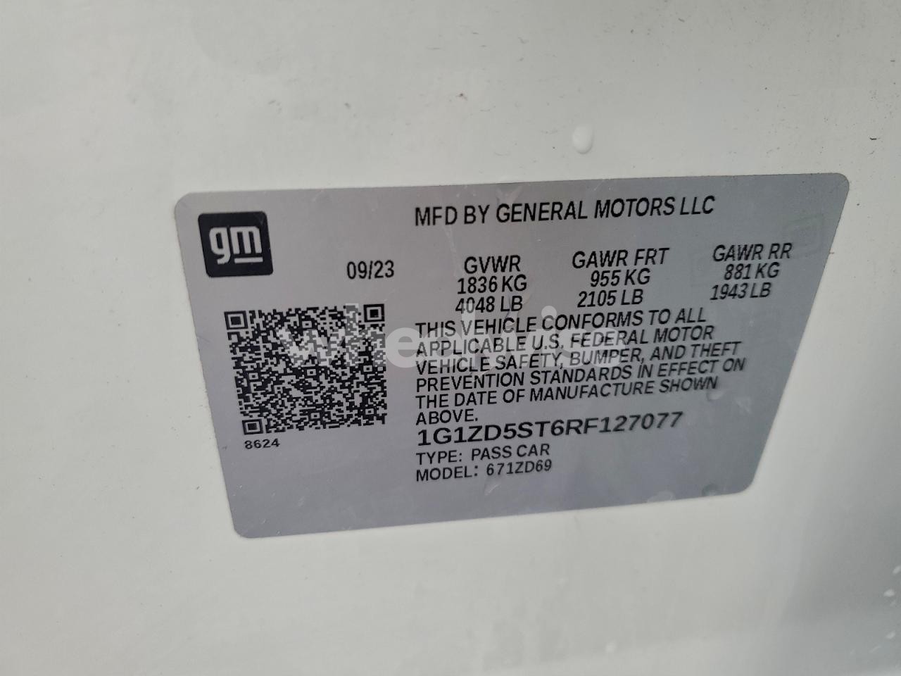 Photo 12 of 2024 CHEVROLET MALIBU LT (VIN 1G1ZD5ST6RF127077)