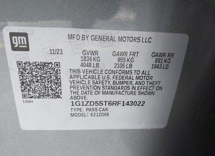 Photo 9 of 2024 Chevrolet Malibu FWD 1LT (VIN 1G1ZD5ST6RF143022)