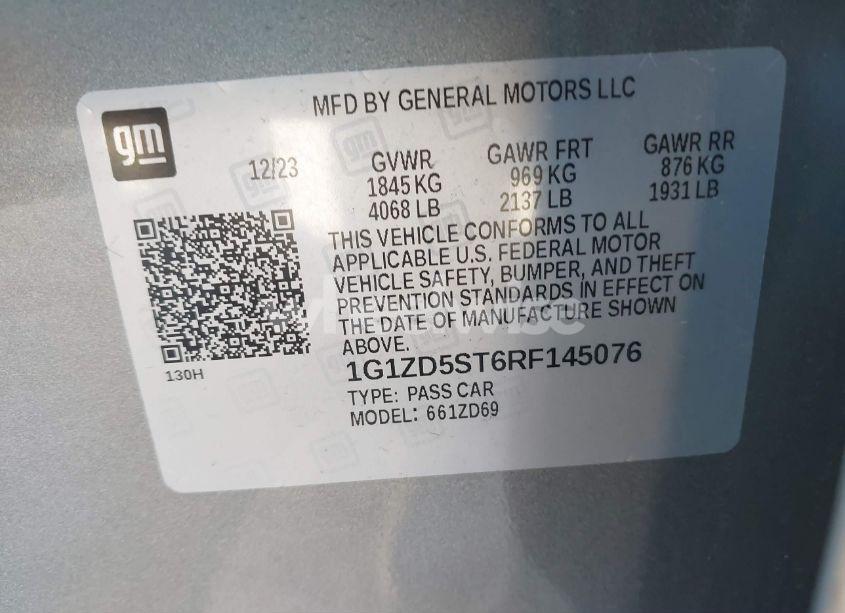 Photo 9 of 2024 Chevrolet Malibu FWD 1LT (VIN 1G1ZD5ST6RF145076)