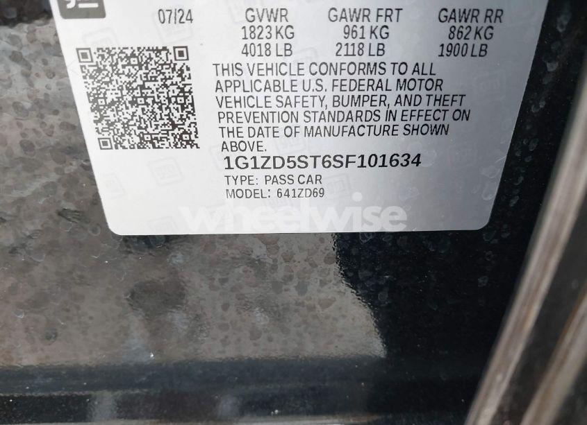 Photo 9 of 2025 Chevrolet Malibu FWD 1LT (VIN 1G1ZD5ST6SF101634)