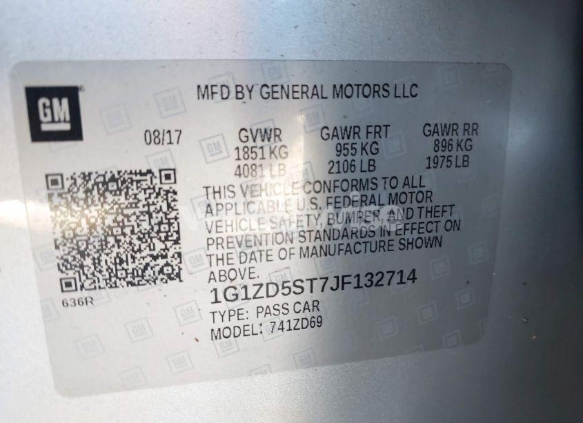 Photo 9 of 2018 Chevrolet Malibu LT (VIN 1G1ZD5ST7JF132714)