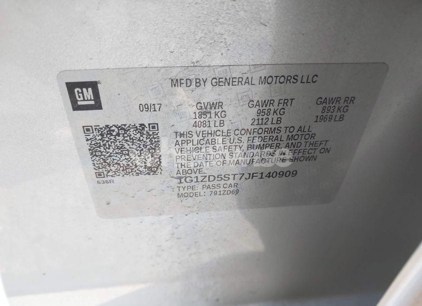 Photo 9 of 2018 Chevrolet Malibu LT (VIN 1G1ZD5ST7JF140909)