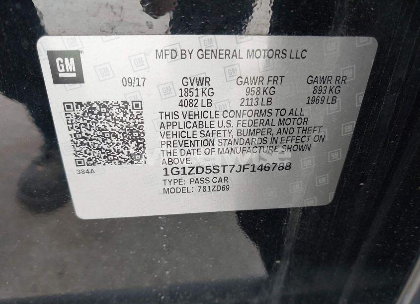 Photo 9 of 2018 Chevrolet Malibu LT (VIN 1G1ZD5ST7JF146788)