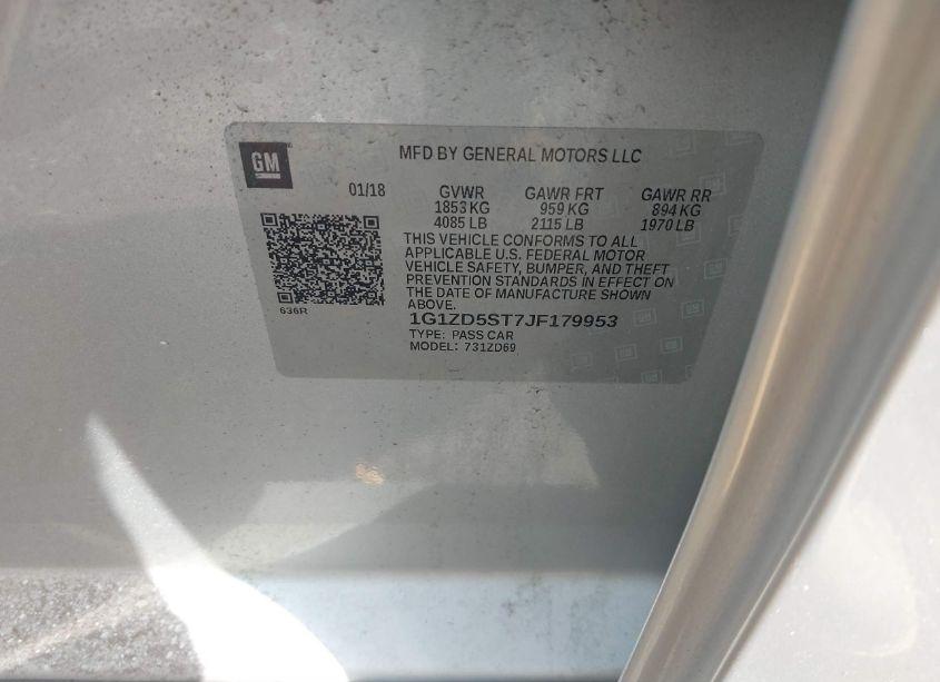 Photo 9 of 2018 Chevrolet Malibu LT (VIN 1G1ZD5ST7JF179953)