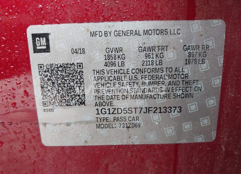 Photo 9 of 2018 Chevrolet Malibu LT (VIN 1G1ZD5ST7JF213373)