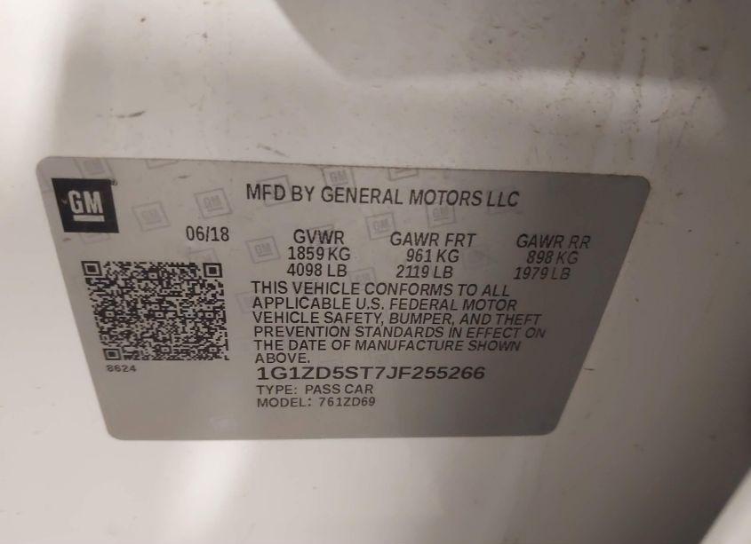 Photo 9 of 2018 Chevrolet Malibu LT (VIN 1G1ZD5ST7JF255266)