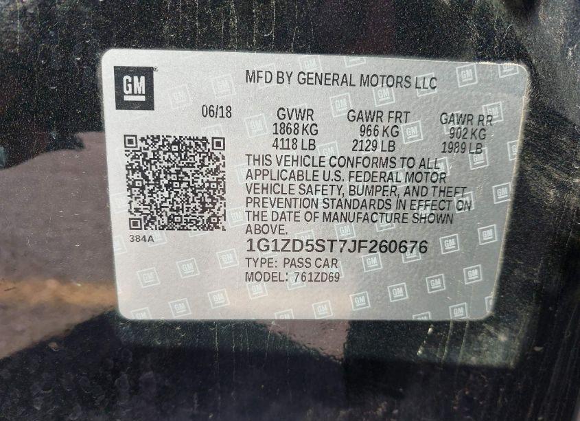 Photo 9 of 2018 Chevrolet Malibu LT (VIN 1G1ZD5ST7JF260676)