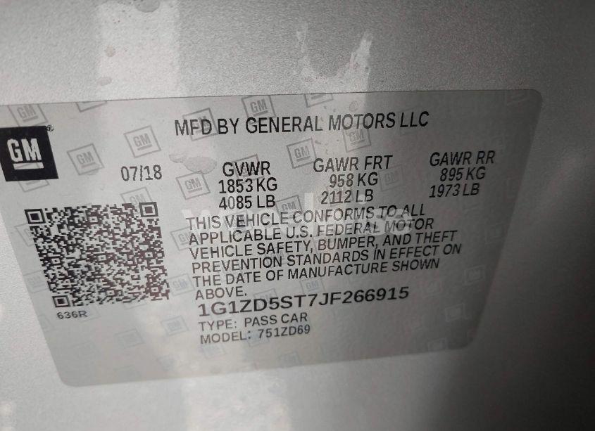 Photo 9 of 2018 Chevrolet Malibu LT (VIN 1G1ZD5ST7JF266915)