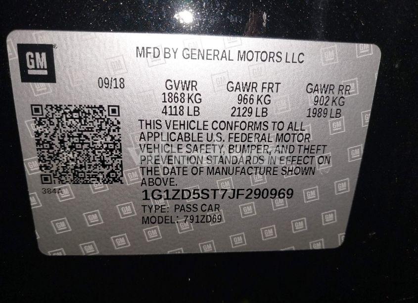 Photo 9 of 2018 Chevrolet Malibu LT (VIN 1G1ZD5ST7JF290969)