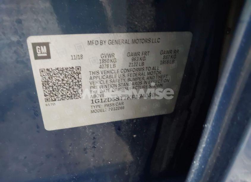 Photo 9 of 2019 Chevrolet Malibu LT (VIN 1G1ZD5ST7KF134030)