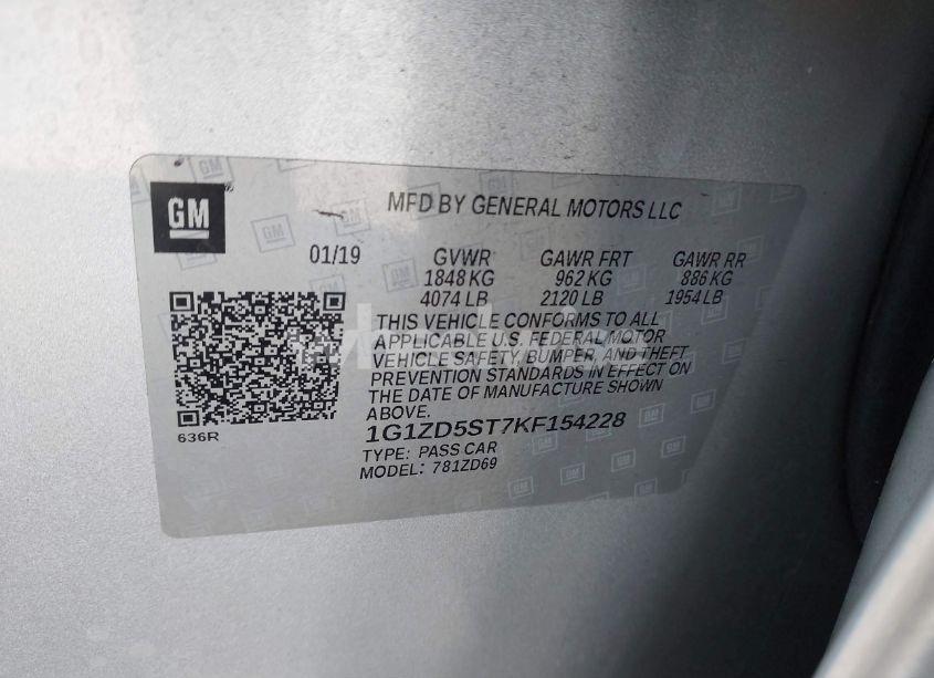 Photo 9 of 2019 Chevrolet Malibu LT (VIN 1G1ZD5ST7KF154228)