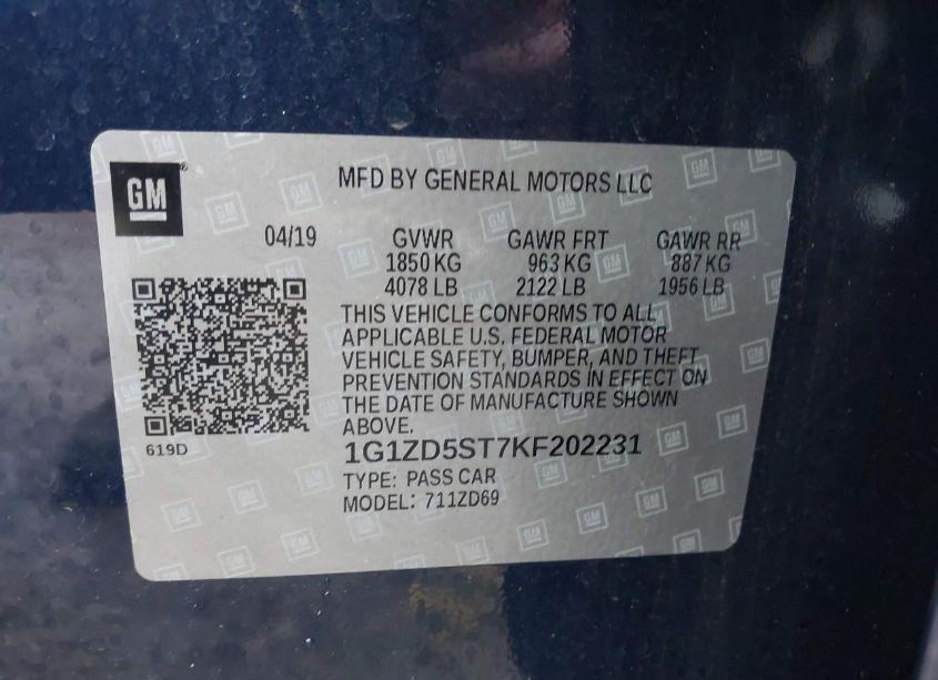 Photo 9 of 2019 Chevrolet Malibu LT (VIN 1G1ZD5ST7KF202231)