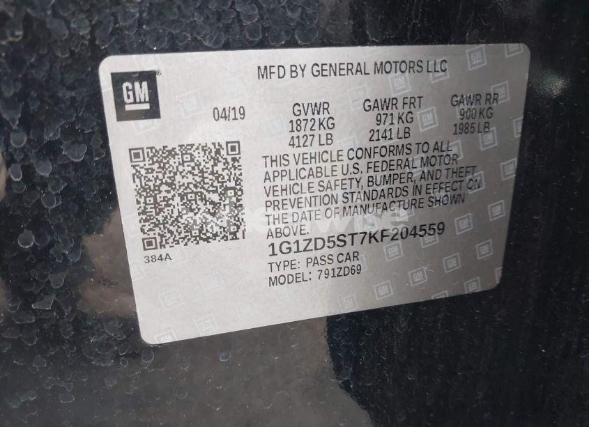 Photo 9 of 2019 Chevrolet Malibu LT (VIN 1G1ZD5ST7KF204559)