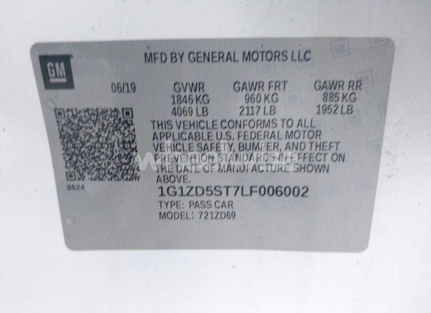 Photo 9 of 2020 Chevrolet Malibu FWD LT (VIN 1G1ZD5ST7LF006002)