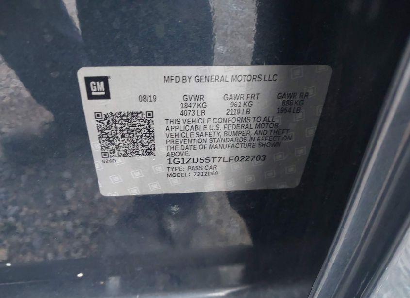 Photo 9 of 2020 Chevrolet Malibu FWD LT (VIN 1G1ZD5ST7LF022703)