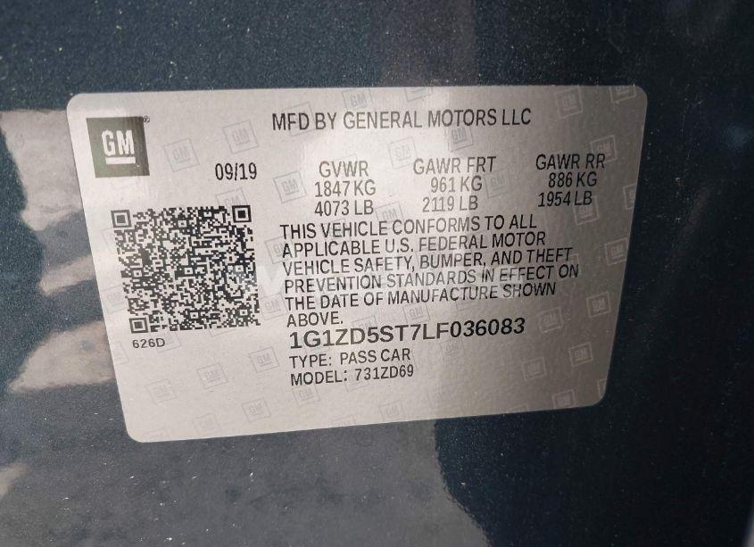 Photo 9 of 2020 Chevrolet Malibu FWD LT (VIN 1G1ZD5ST7LF036083)