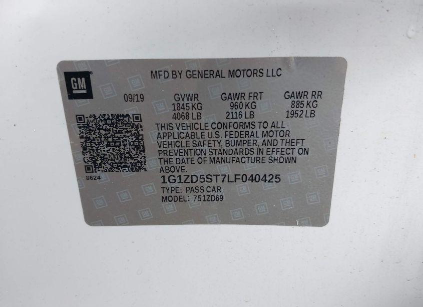 Photo 9 of 2020 Chevrolet Malibu FWD LT (VIN 1G1ZD5ST7LF040425)