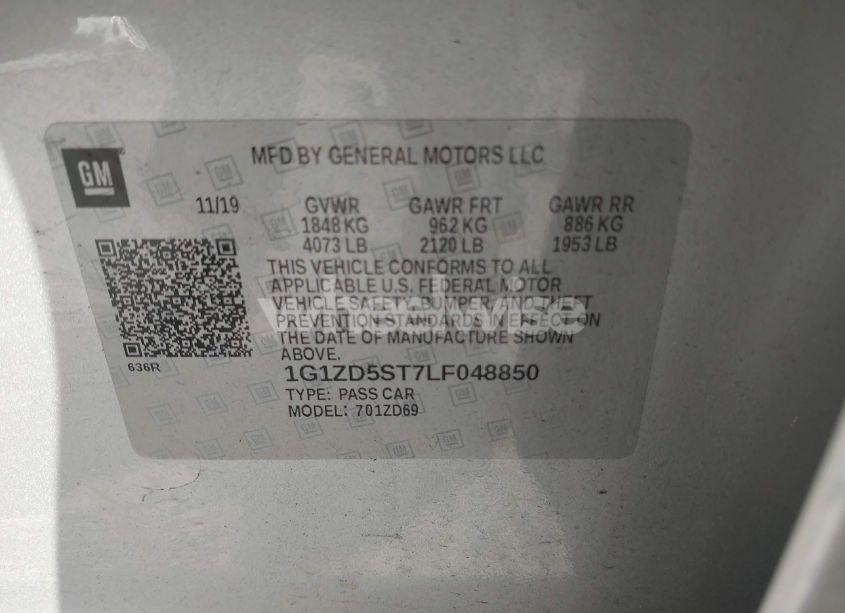 Photo 9 of 2020 Chevrolet Malibu FWD LT (VIN 1G1ZD5ST7LF048850)